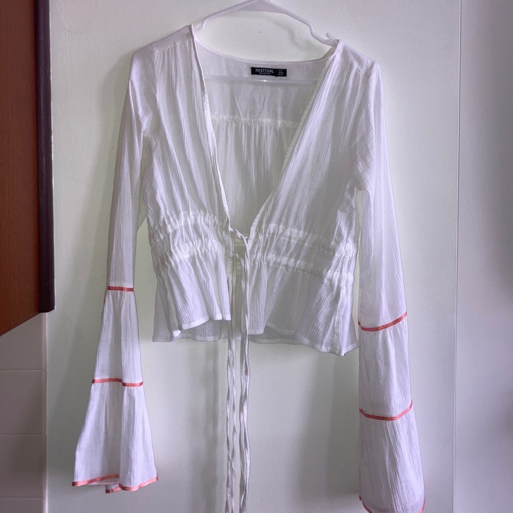 nasty gal bell sleeve flow top